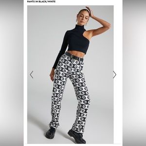 BNWT SHOWPO ILLUSIONS HIGH WAISTED PRINTED PANTS IN BLACK/WHITE